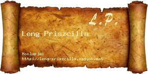 Leng Priszcilla névjegykártya